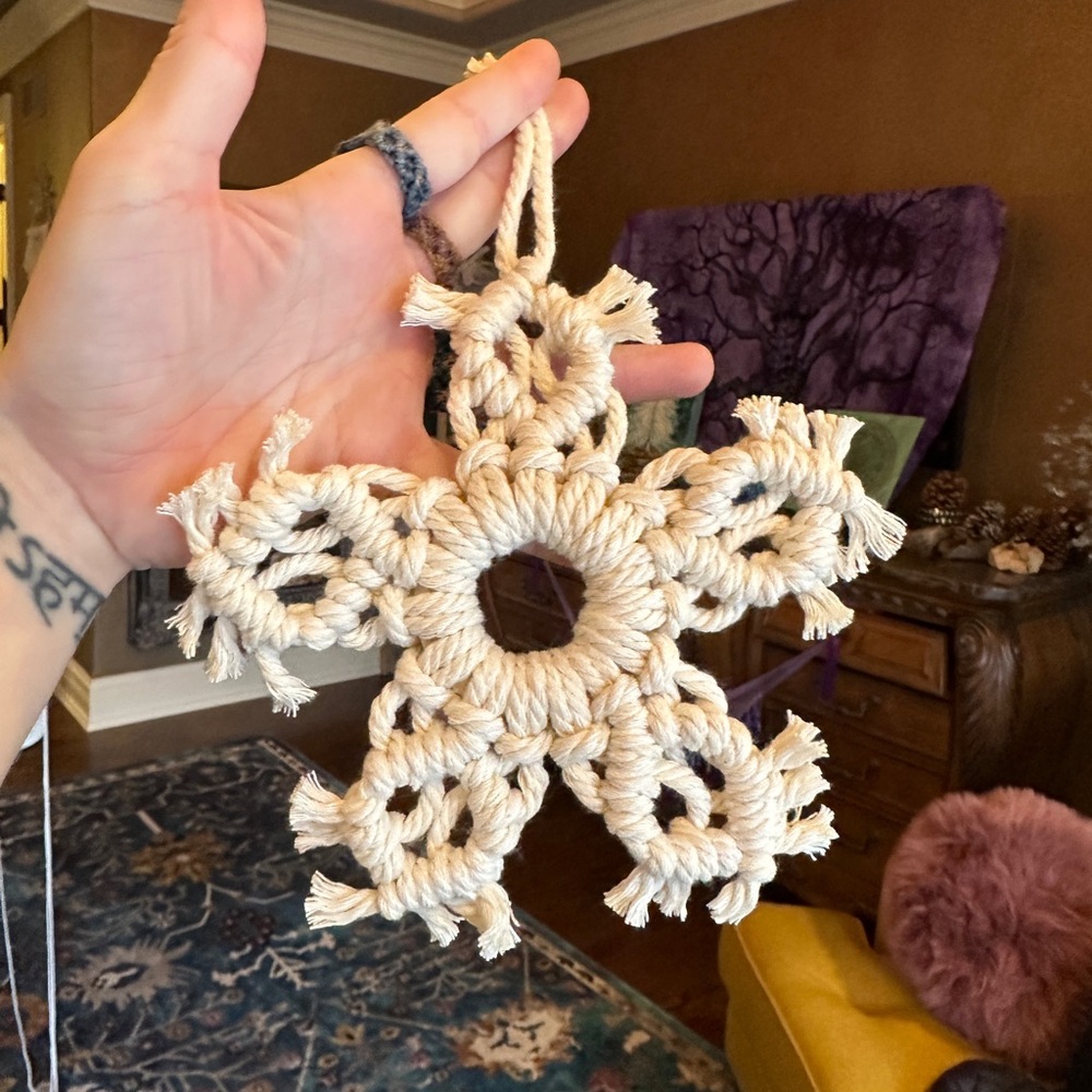 Handmade Macramé Snowflake Ornament